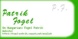 patrik fogel business card